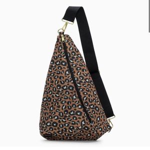 Logan + Lenora Leopard Sling Back Crossbody New